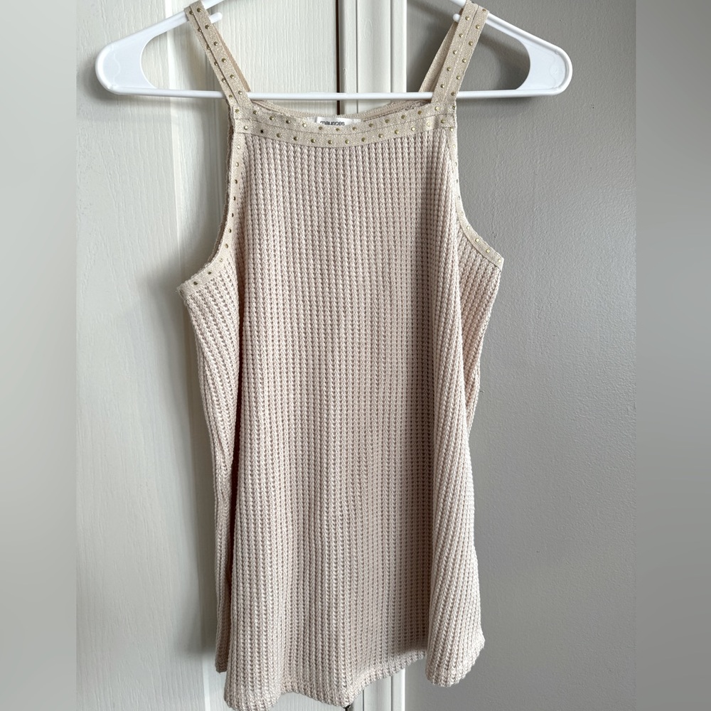 NWOT Maurice’s Size S Cream Crochet Tank Top
